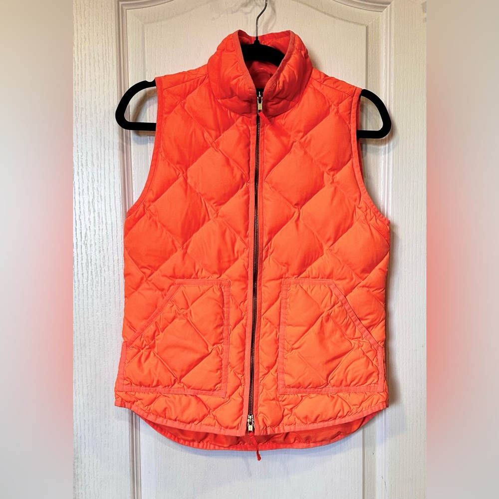 J CREW Quilted Puffer Vest - Orange